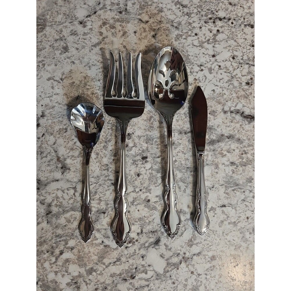 Oneida DOVER 4 Pc Serving Set Glossy 18/10 Heirloom Stainless